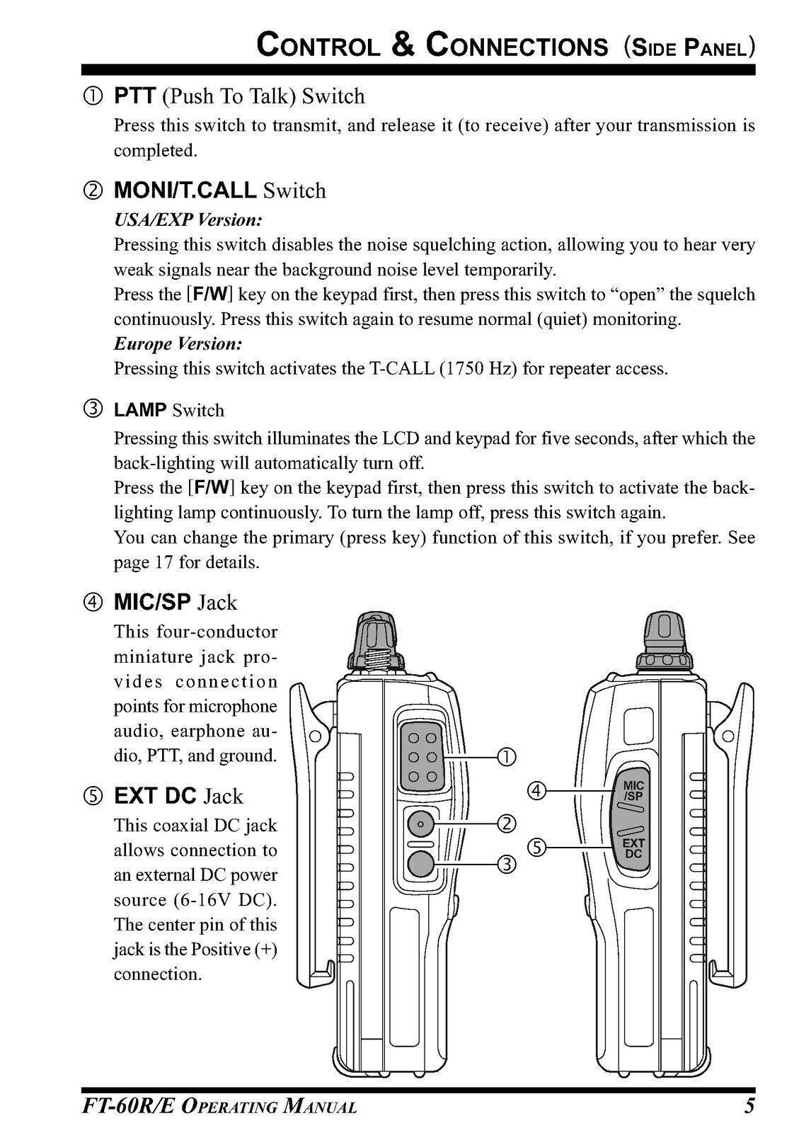 Yaesu FT-60R/E Transceiver Instruction Owner’s User Manual Operating Guide
