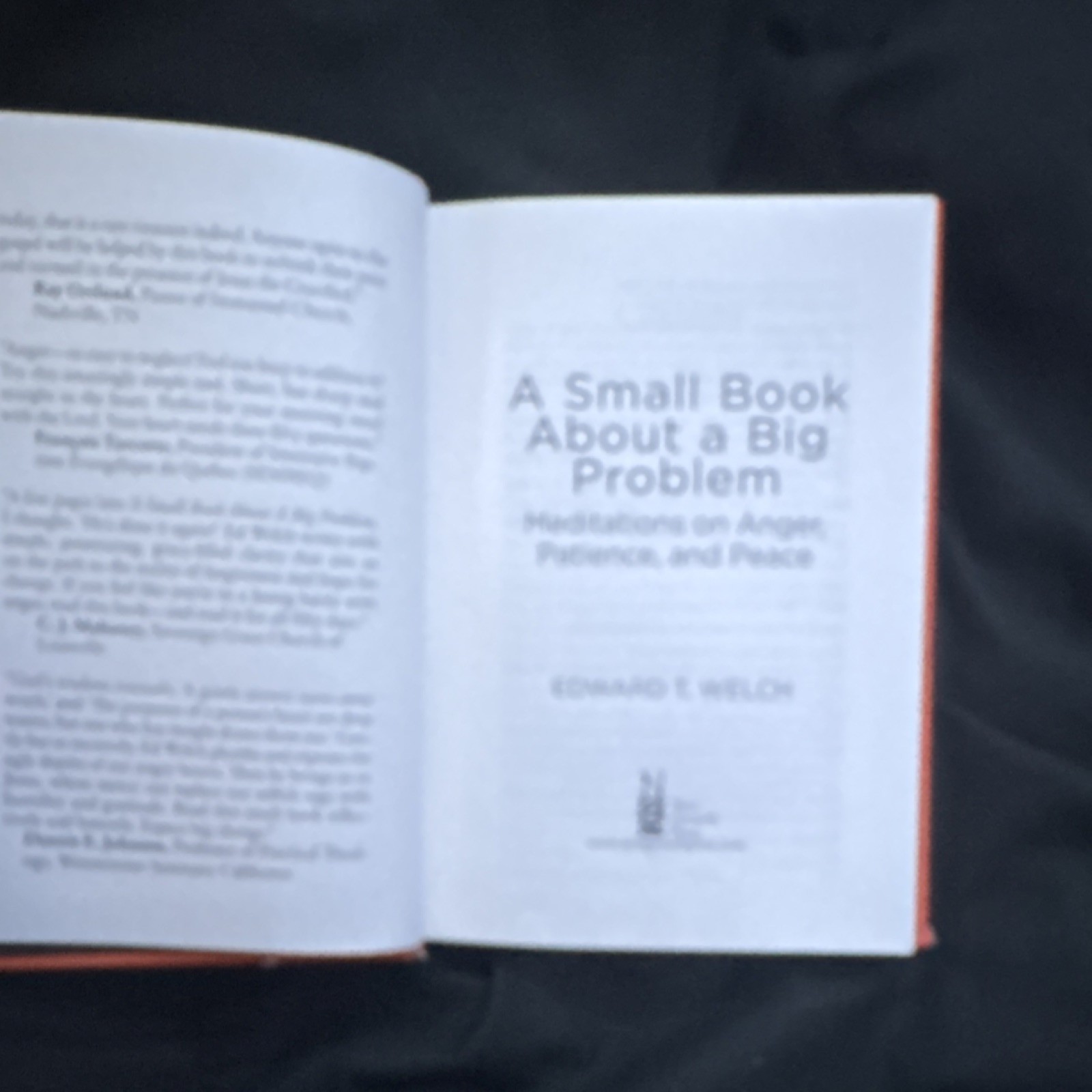 Edward T. Welch A Small Book About a Big Problem: Anger, Patience, Peace PB