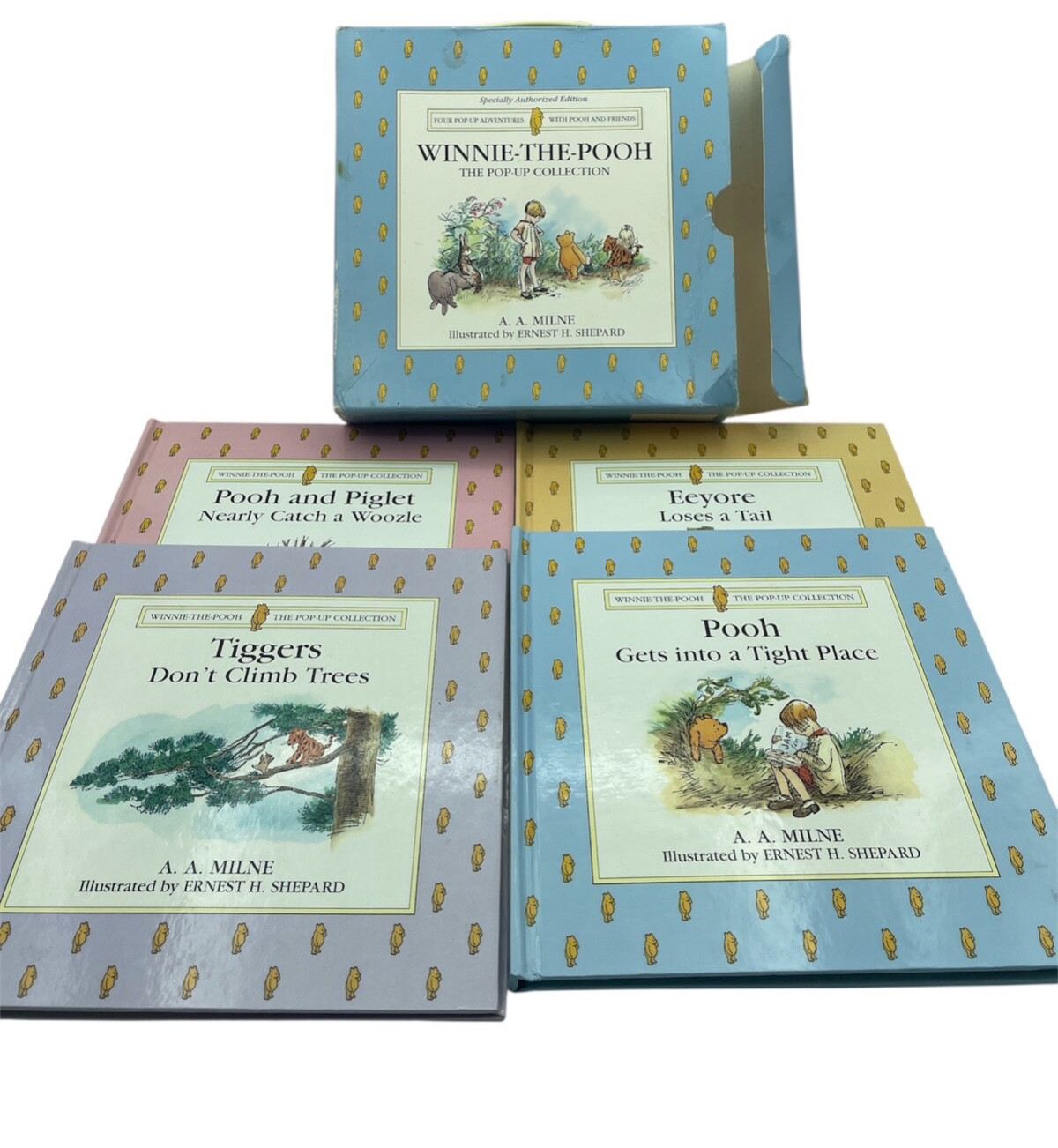 Disney Winnie the Pooh Pop-Up Collection 4 Books In Carry-All Cardboard Box 1994