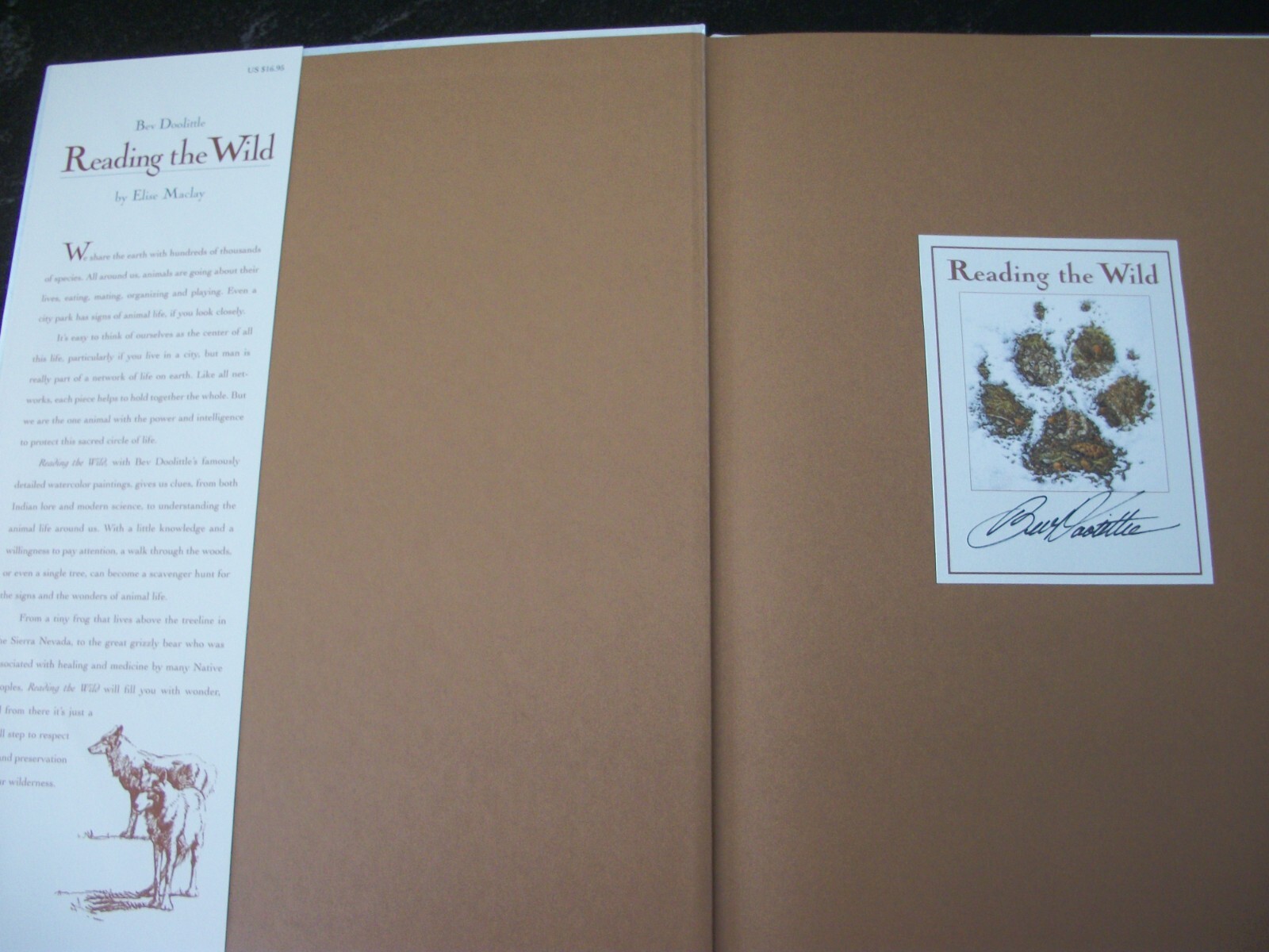 Bev Doolittle Book – Reading the Wild by Elise Maclay – First Edition – SIGNED