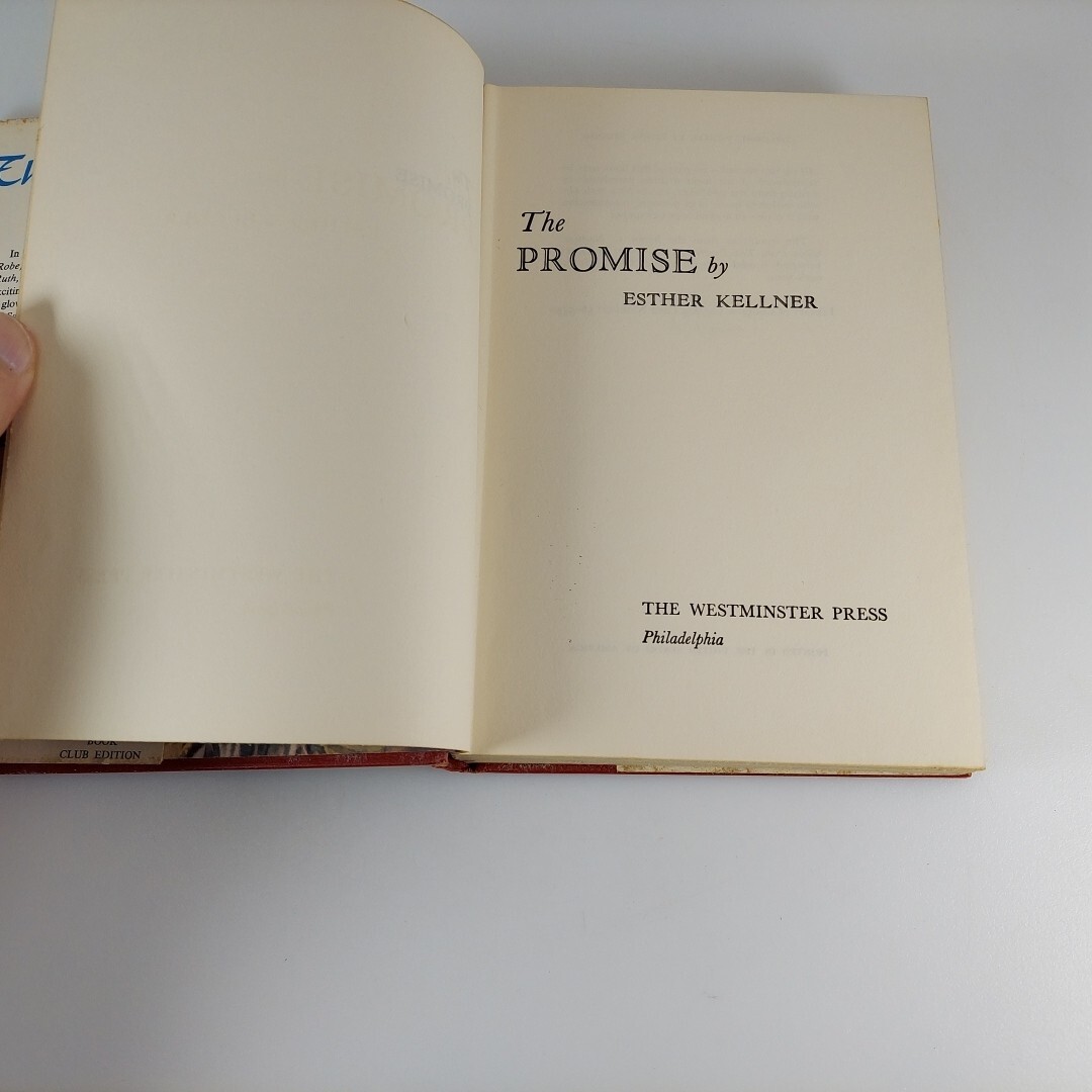 The Promise Esther Kellner 1956 Westminster Press Book Club Edition HCDJ