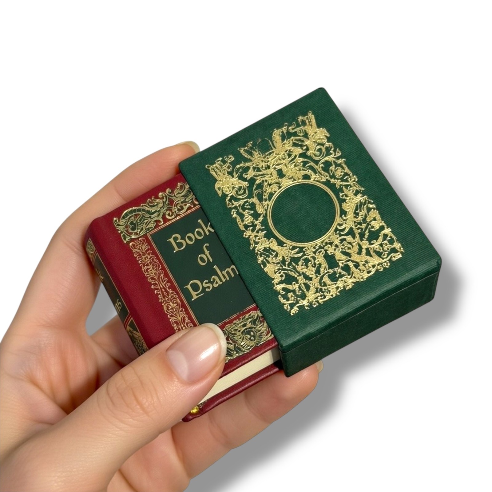 Book of Psalms tiny book leather hardcover w/slipcase made in Germany 658p