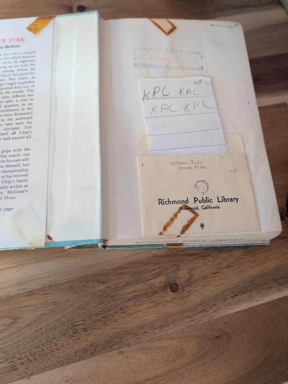 Crown Fire by Eloise Jarvis McGraw 4th Edition Hardcover Book Dust Jacket 1951