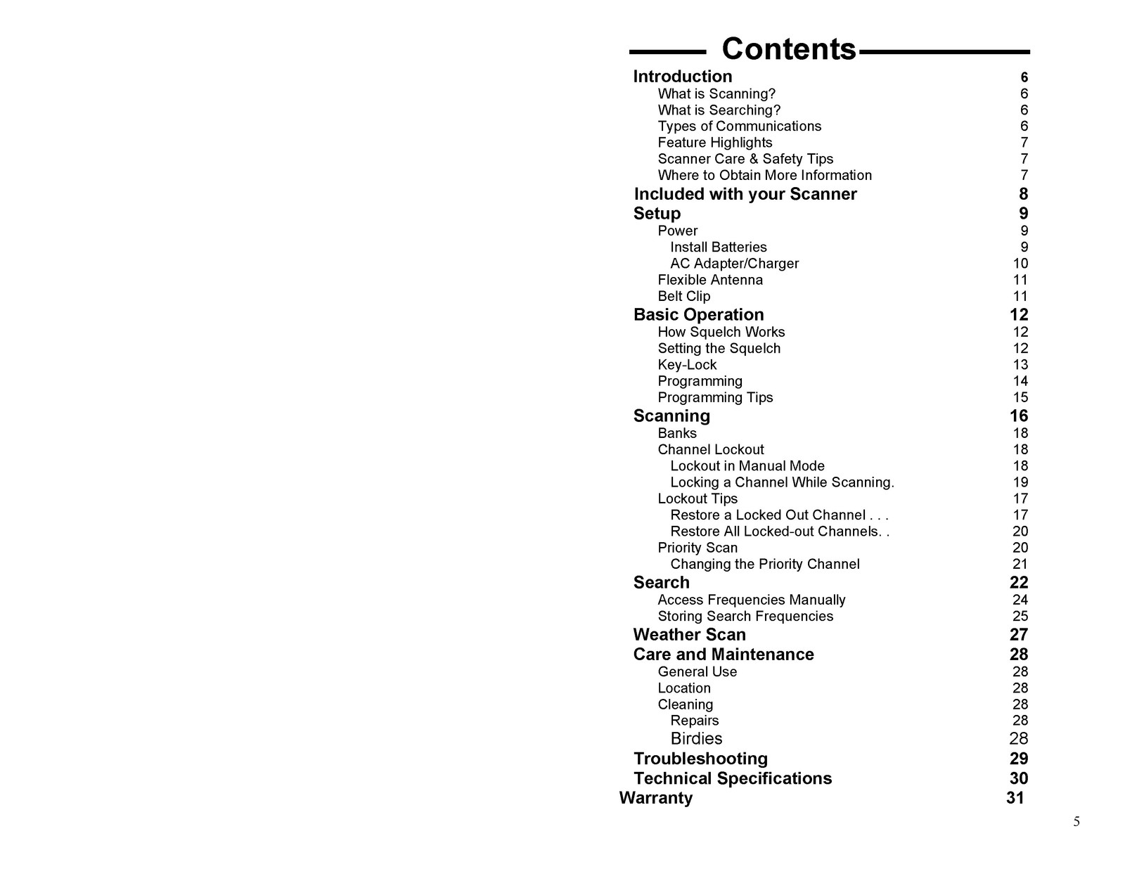 UNIDEN BEARCAT Scanner Operating Instructions Manual – BOUND – COVERS – FOLDOUTS