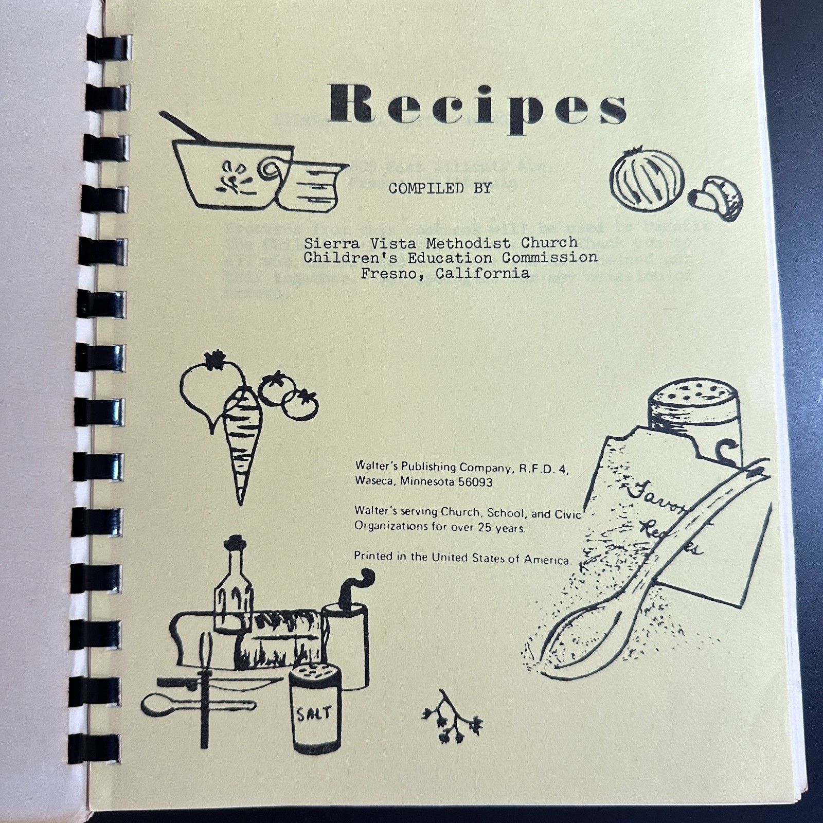 Vintage Church Cookbook 144 Pages Fresno, CA “Our Favorite Recipes” 1972