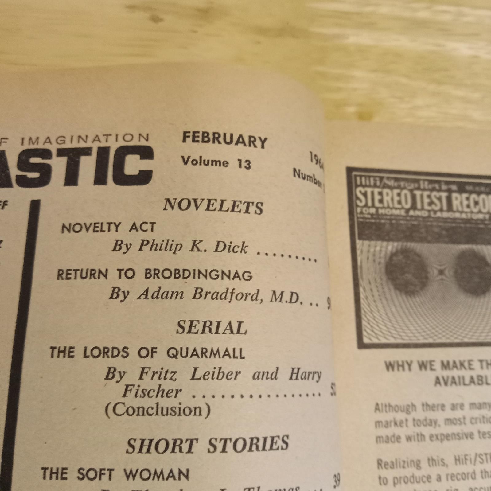Fantastic Stories Of Imagination Vol 13 No 2 February 1964 Philip K Dick 8voSCVG