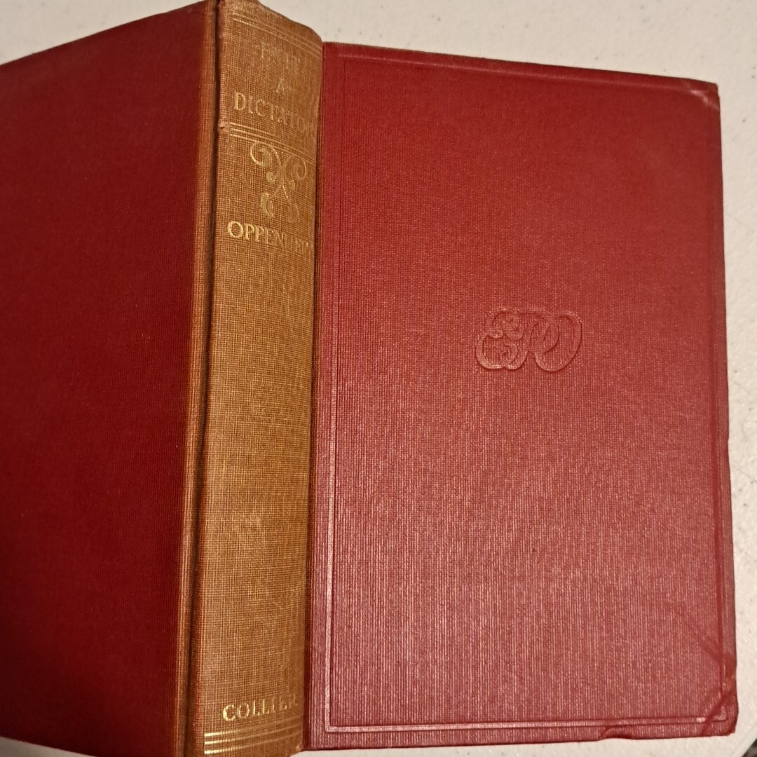 Exit A Dictator – E. Phillips Oppenheim Spy Nove 1939 Little Brown Co 315 Pages