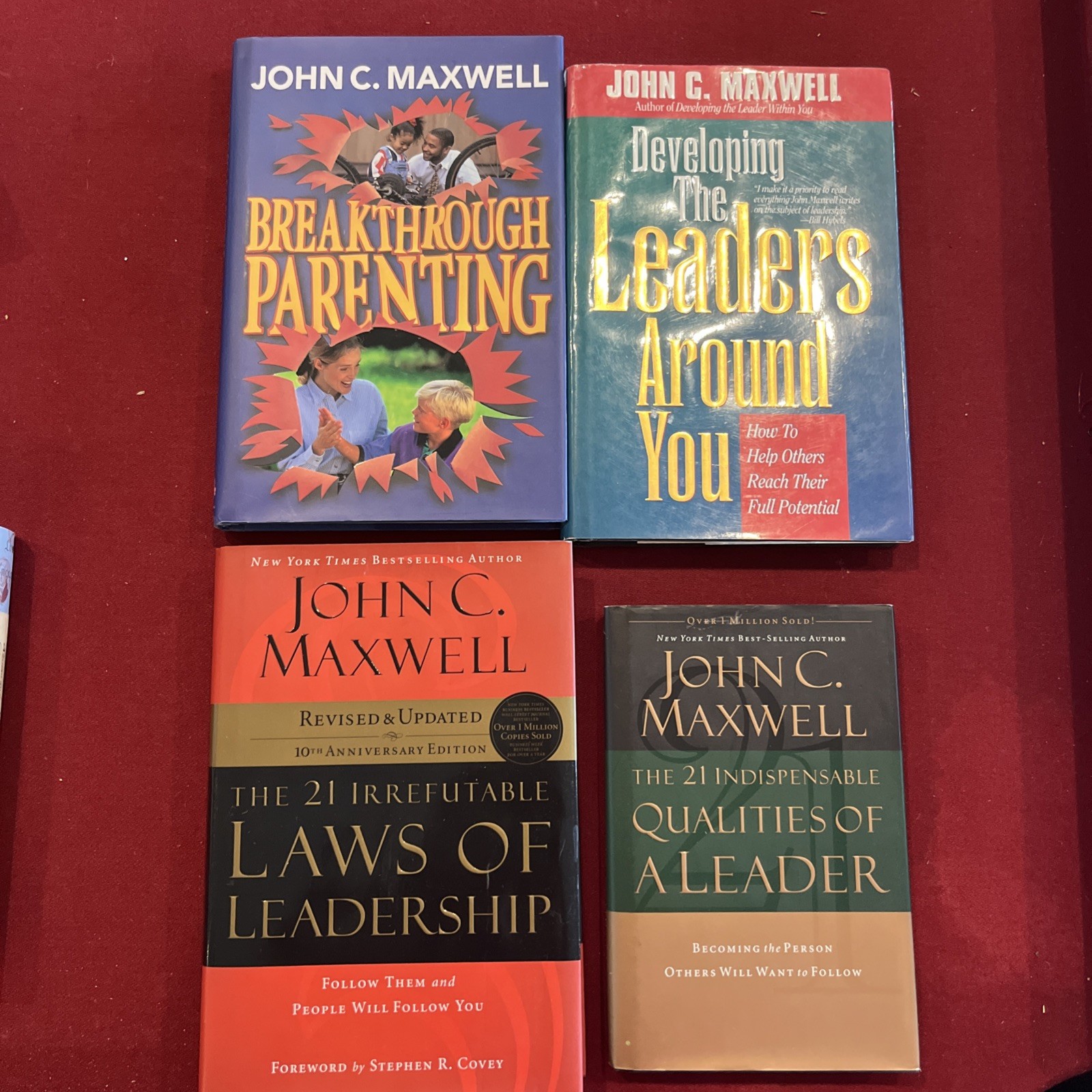 Lot 4 John C. Maxwell Books Leadership Discipline Parenting Hardcover