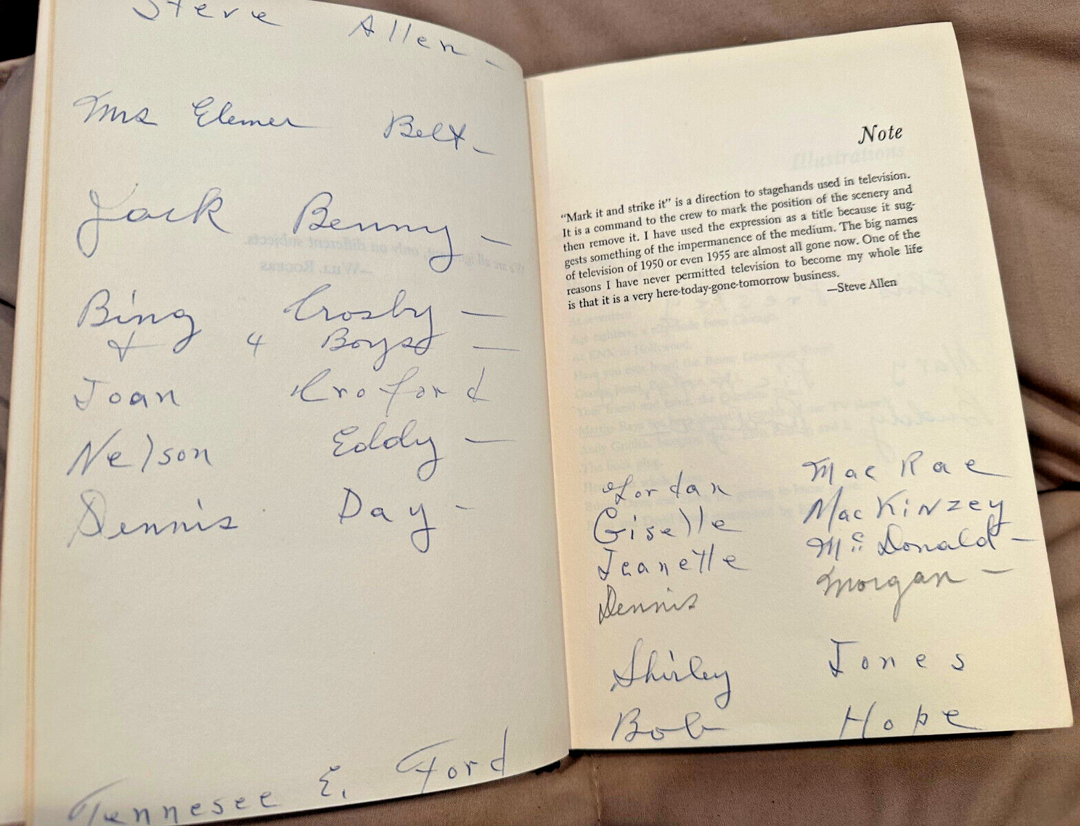 Steve Allen Mark it and Strike it Signed autobiography hard cover book see pics!