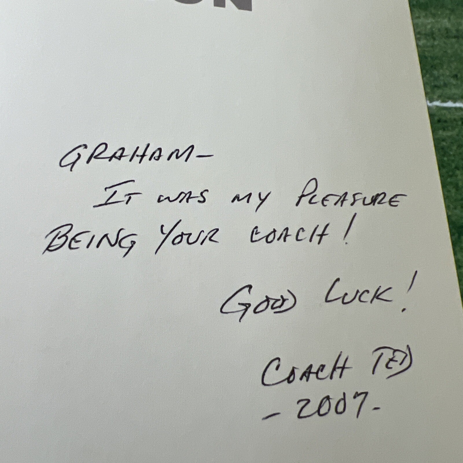 Tampa Bay Buccaneers Football SIGNED Greg Brown HC Brad Johnson Play Passion