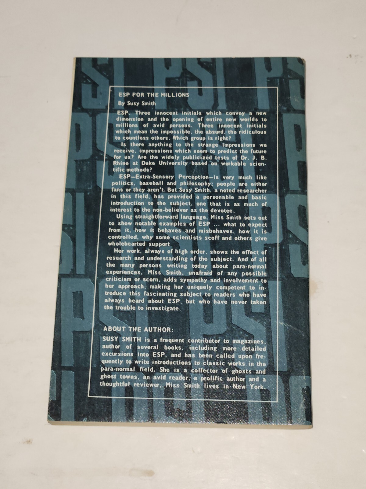ESP for the Millions: Susy Smith. Sherbourne Press. 1st Ed. Paperback. 1965
