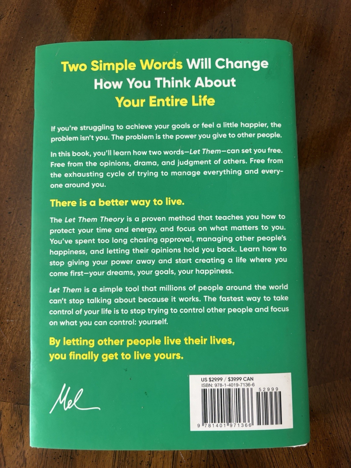 Mel Robbins The Let Them Theory HC 2024 Self-Help Personal Growth Dust Jacket