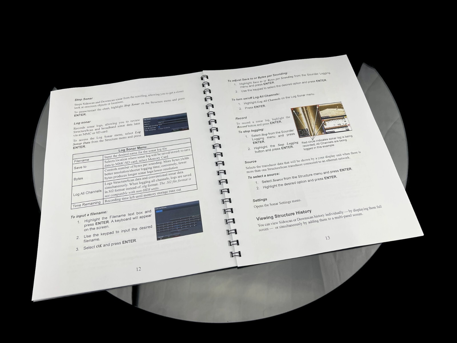 Lowrance Structure Scan Sonar Imaging HDS8 Operator Manual Instructions