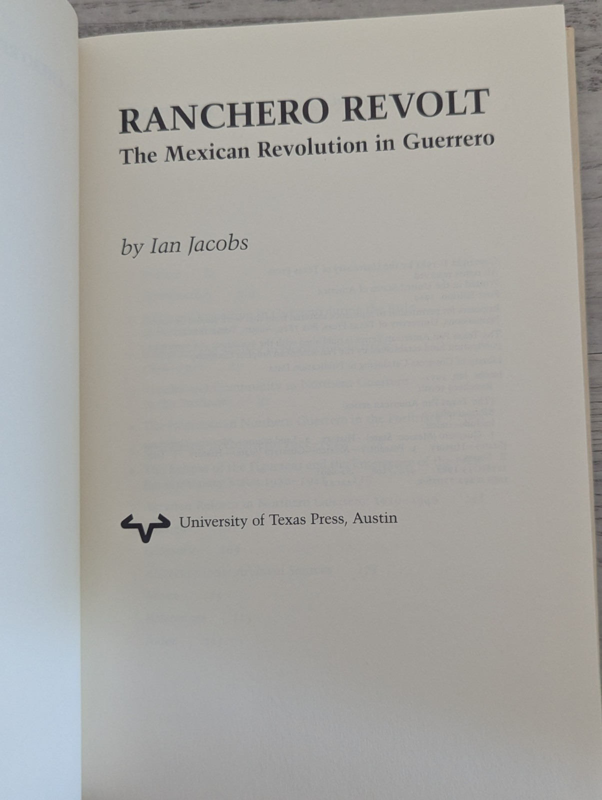 Ranchero Revolt: The Mexican Revolution in Guerrero; Ian Jacobs – HC/VG