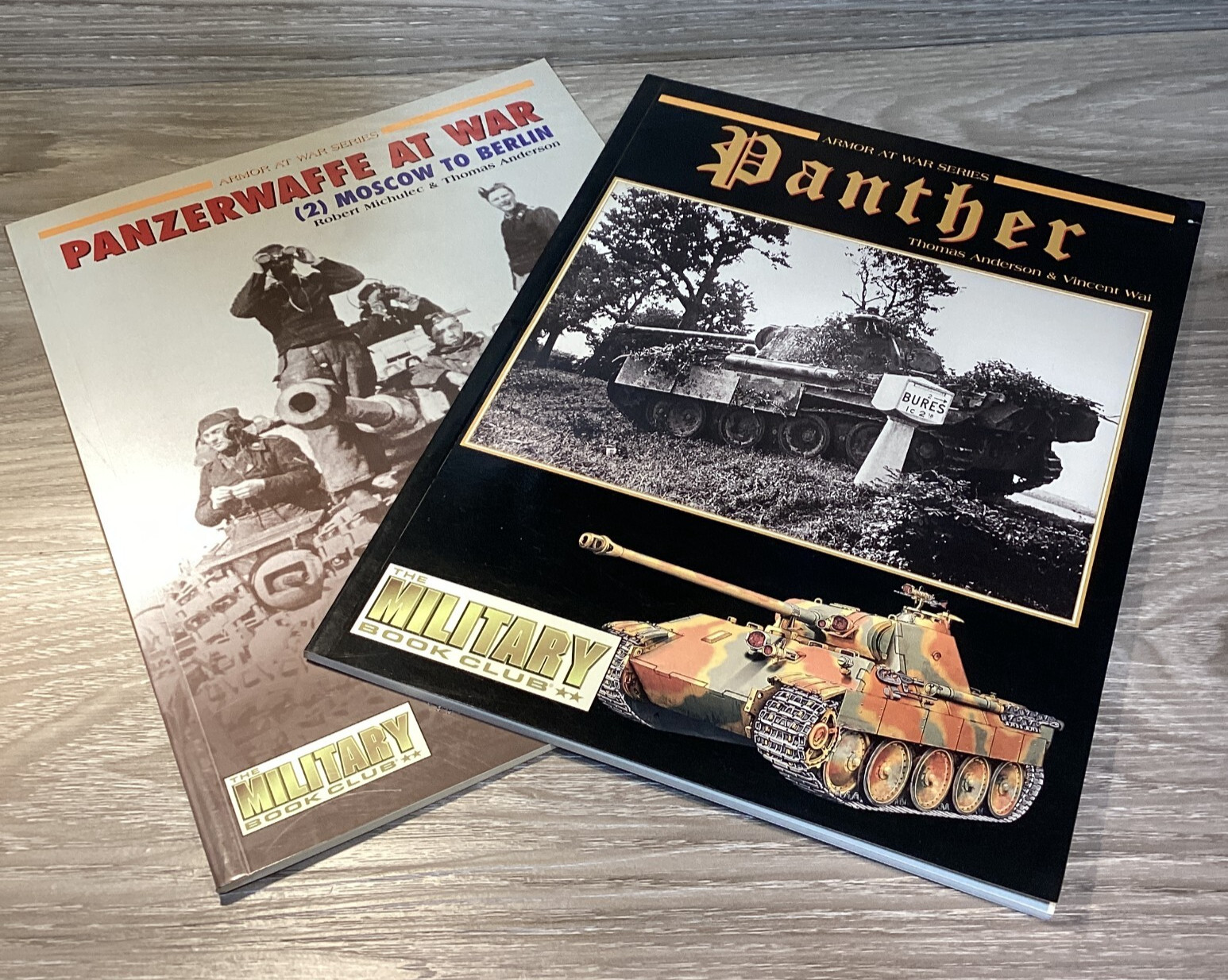 Panther Panzerwaffe Armor At War 2 Book Lot Military Book Club TPB WWII Tank
