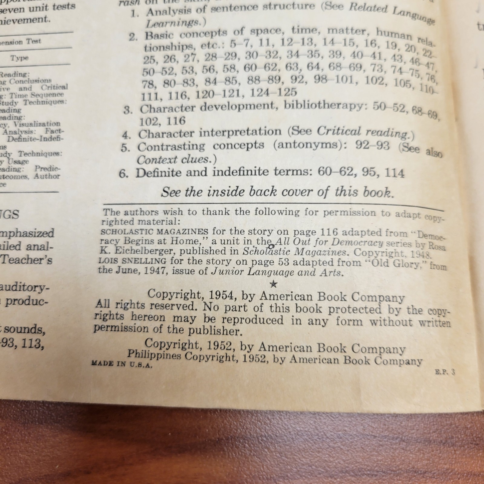 Study Book for Adventures Now and Then 1952