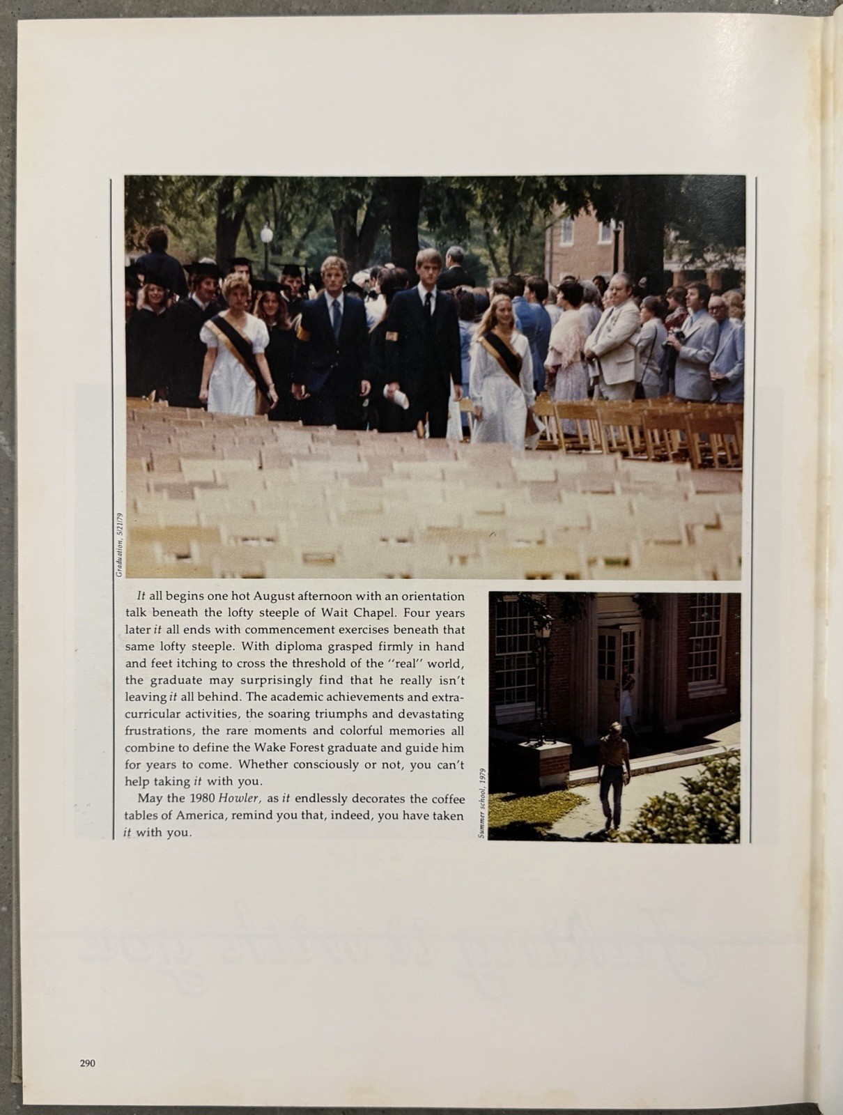 1980 WAKE FOREST UNIVERSITY YEARBOOK, THE HOWLER, WINSTON-SALEM, NC