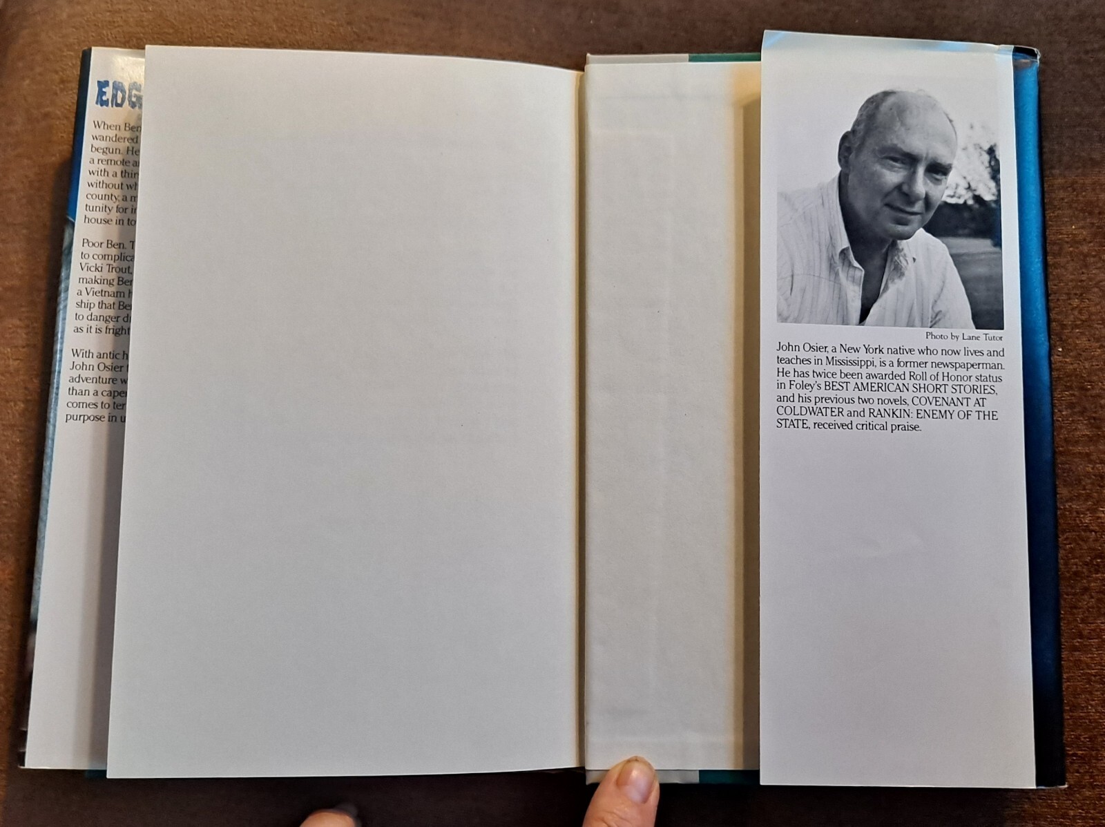 John OSIER ✍️SIGNED by Author✍️ Edge First Edition 1989 HCw/DJ Good Used Cond