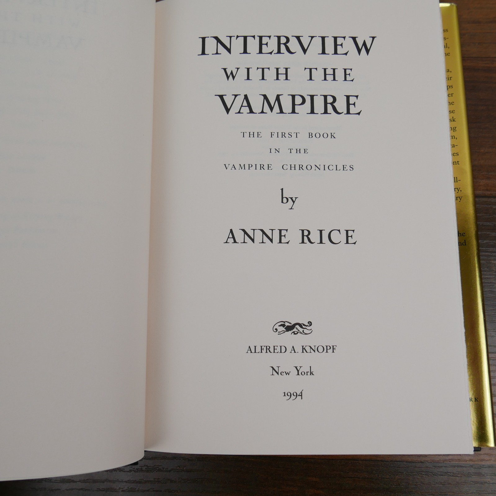 Interview with a Vampire 9TH PRINTING, Anne Rice, 1994, HC/DJ, CLEAN!