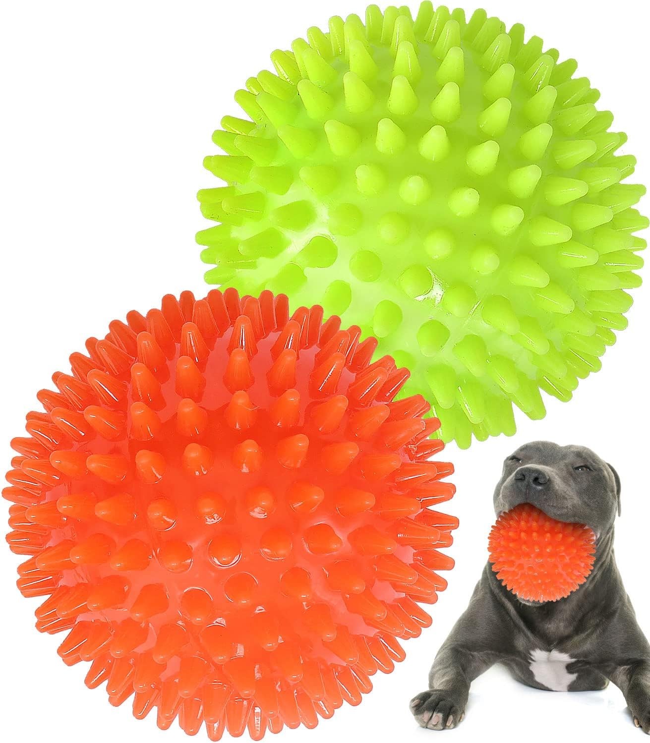2 Pack 4.5in Pweituoet Heavy Duty Squeaky Dog Ball