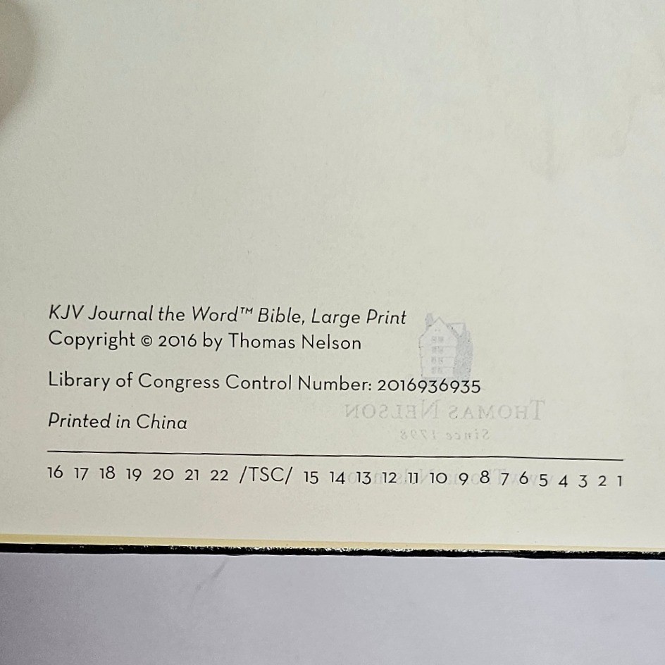 Thomas Nelson KJV Journal the Word Bible Large Print Black Hardcover Red Letter