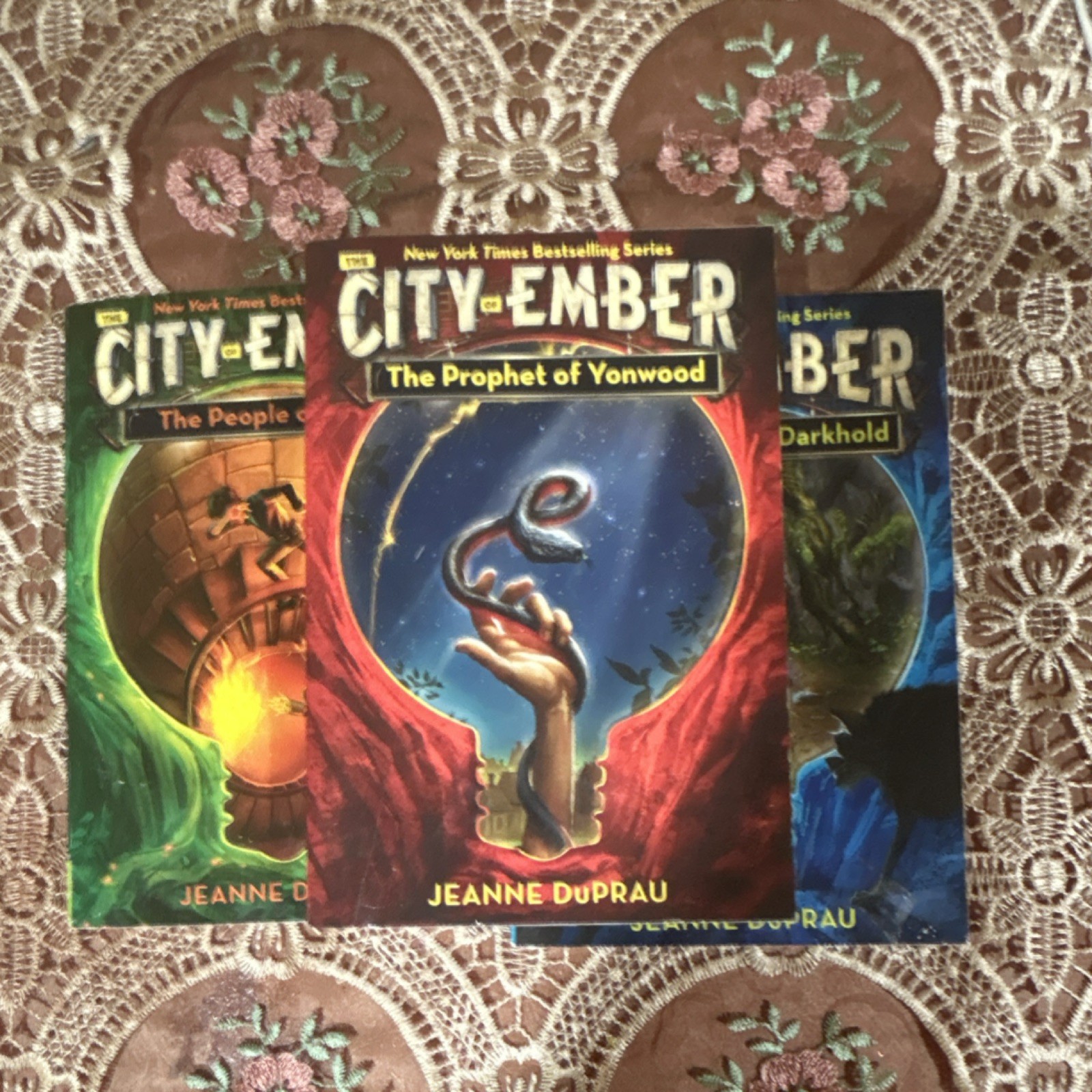 City of Ember Series by Jeanne DuPrau: Prophet of Yonwood, Sparks, Diamond of D…