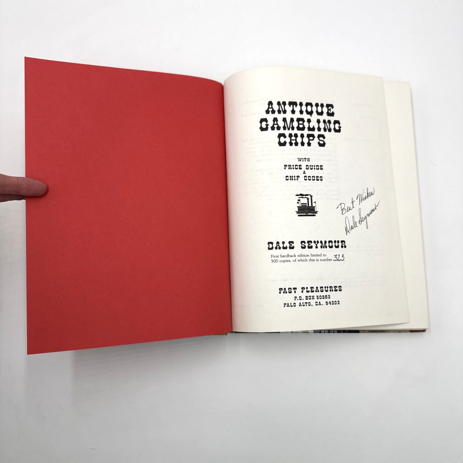 Antique Gambling Chips HC 1985 SIGNED Seymour 323/500 First Ed