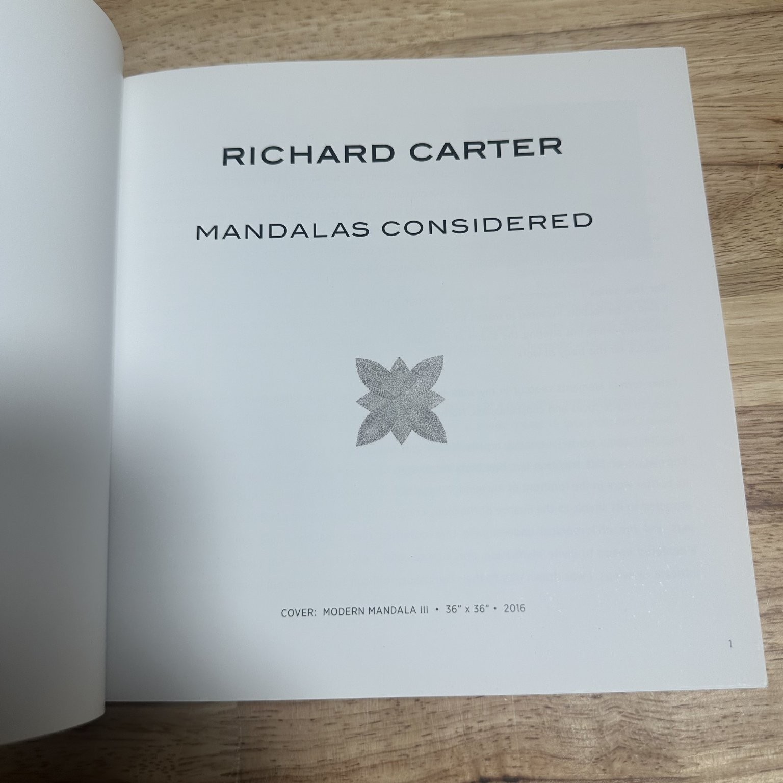 Mandalas Considered Richard Carter 2016 Art Catalog Geometric Abstract Art Book