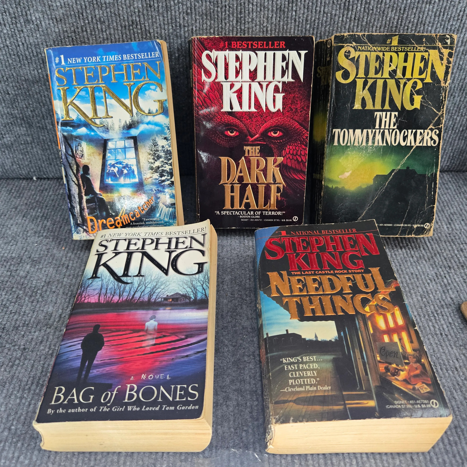 Stephen King Mixed Novels Lot 5 Books Dreamcatcher Dark Half Tommyknockers