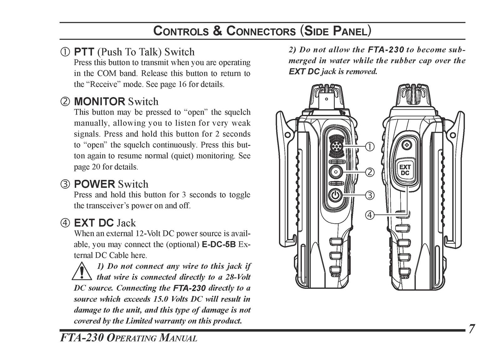 YAESU FTA-230 Air Band Transceiver Operating Manual 2012 – WIRE BOUND – COVERS