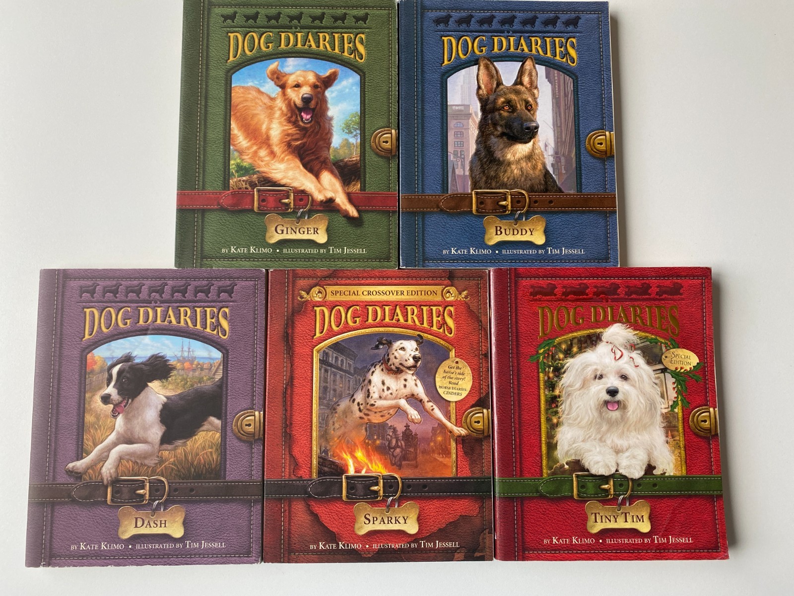 DOG DIARIES LOT 5~Kate Klimo~TINY TIM~SPARKY~DASH~BUDDY~GINGER~Dog Histories~