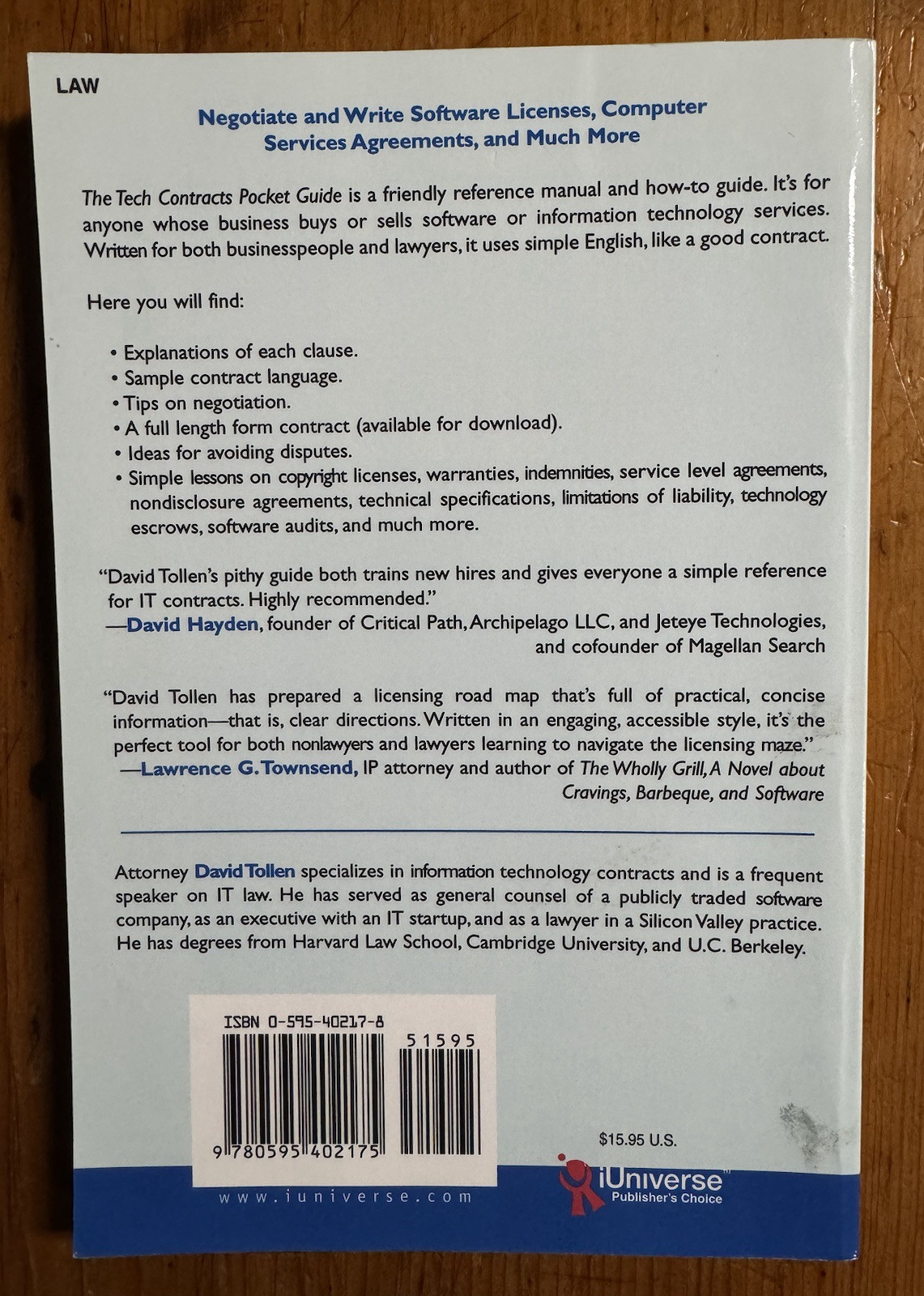 The Tech Contracts Pocket Guide — Software and Services Agreements Book