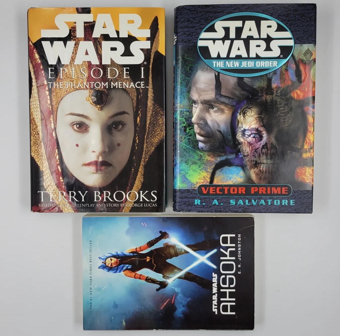 STAR WARS Book Lot NEW JEDI ORDER: VECTOR PRIME, Episode 1 Phantom Menace Ahsoka