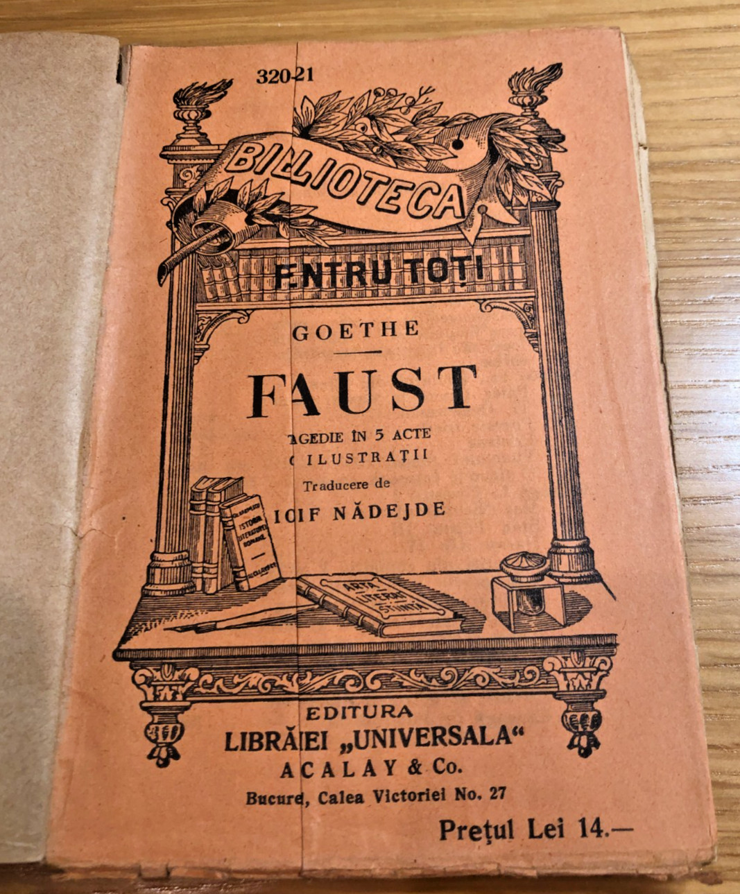1920s-30s FAUST Goethe Librariei Universala ALCALAY & Co. 320-321 in Romanian