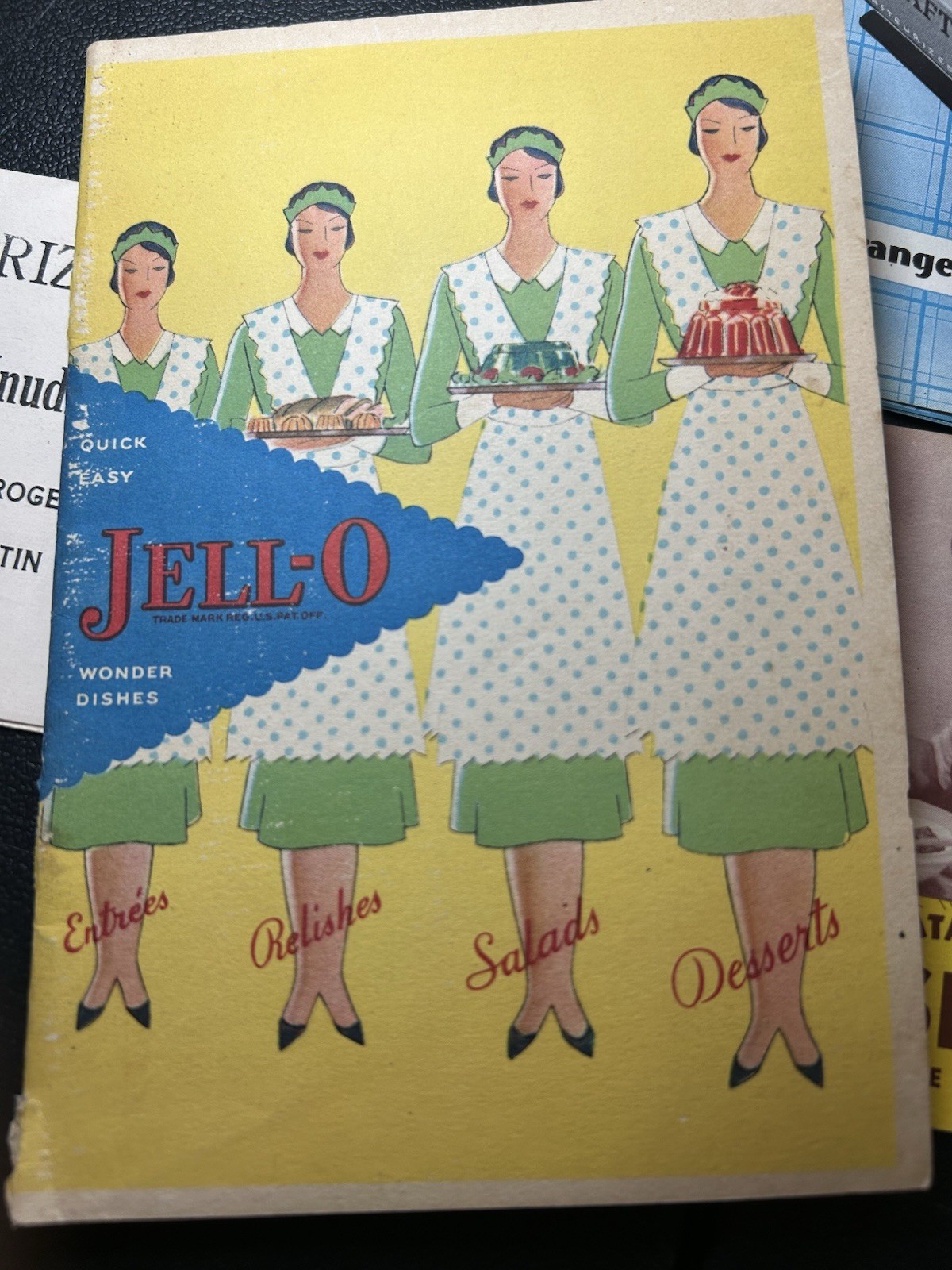 Recipe Cooking Inserts/booklets, Vintage 1929, 1930, 1933 Jello,Date, Soup, Rare