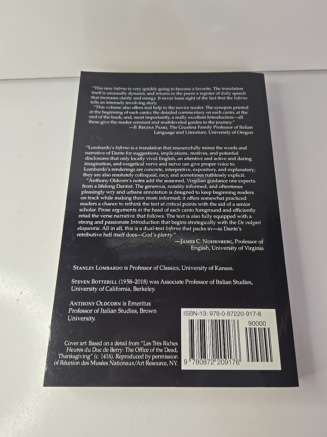 Inferno (Hackett Classics) – Paperback By Dante – VERY GOOD. G-465