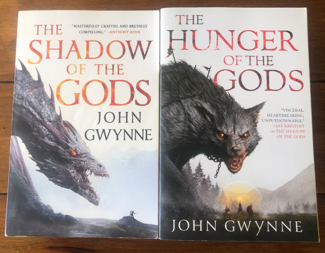SHADOWS OF THE GODS; HUNGER John Gwynne, Orbit 2022 TPB Vols. 1 & 2 Bloodsworn