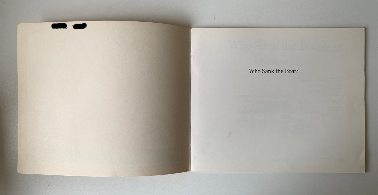 Who Sank the Boat by Pamela Allen (PB 1987) Vintage Children’s Picturebook