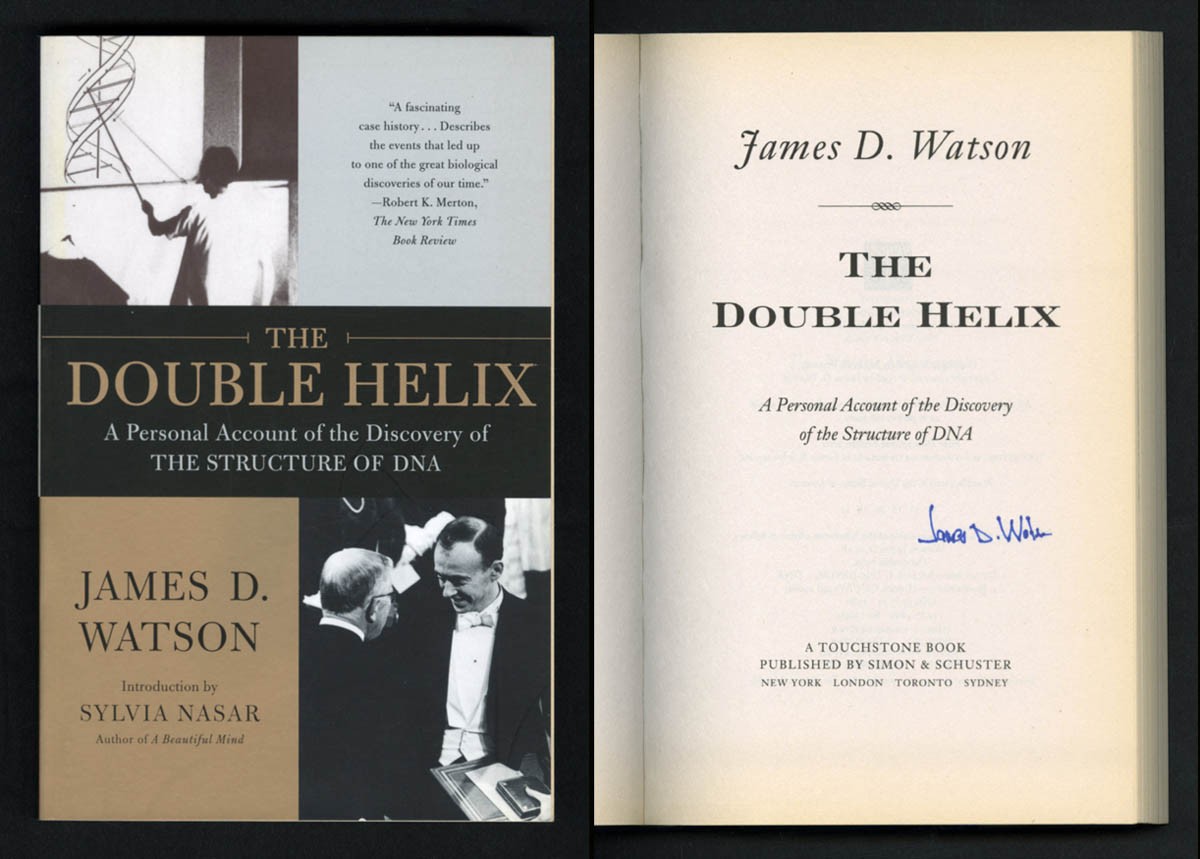 James D Watson SIGNED AUTOGRAPHED The Double Helix SC Book Discovery of DNA Dr.
