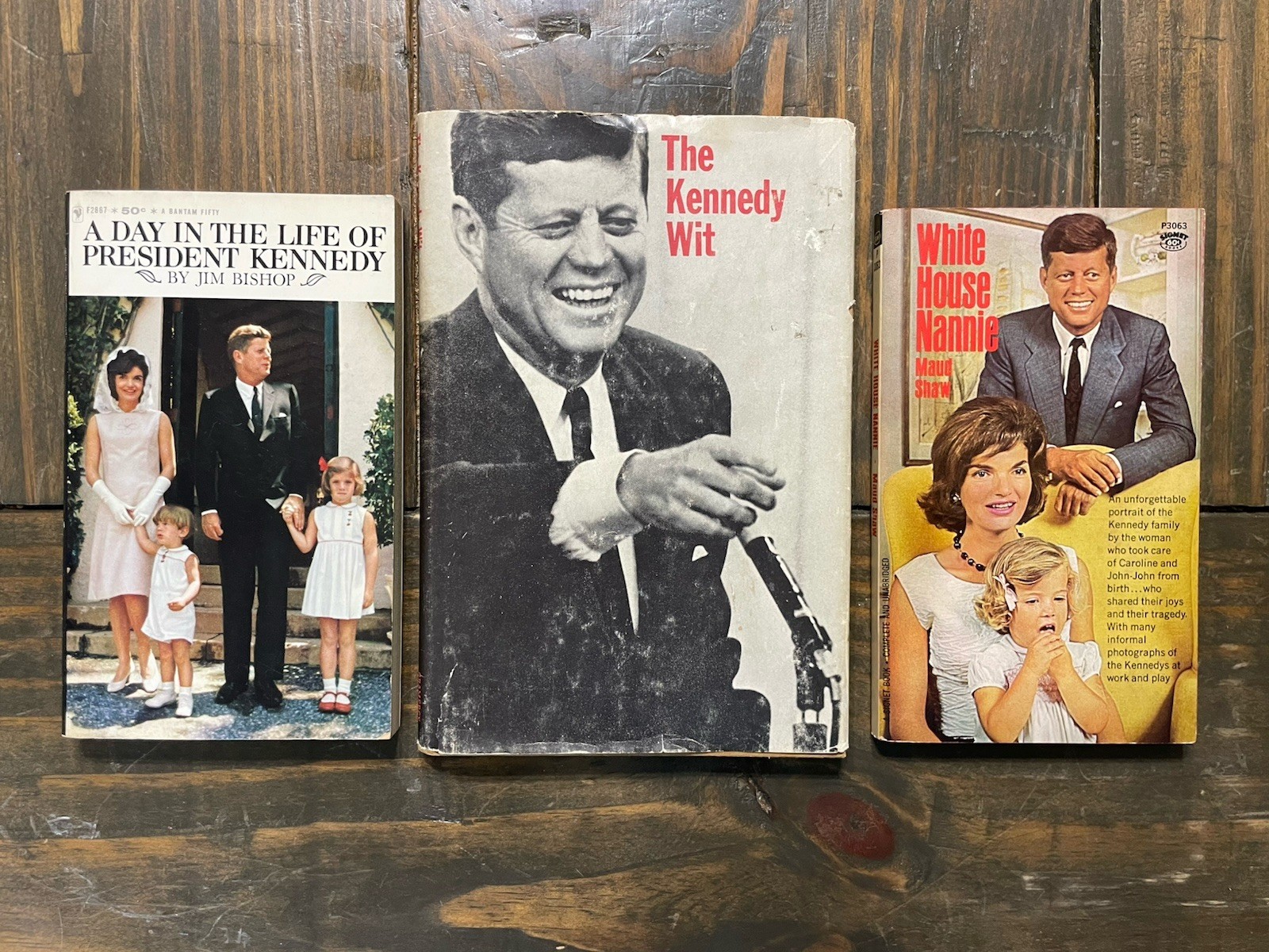John F Kennedy 4 Book Lot Day In The Life, White House Nannie, Kennedy Wit, Bio