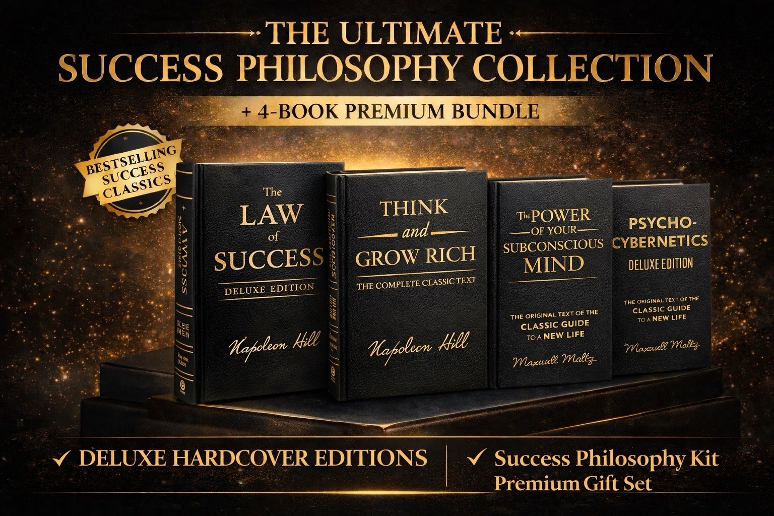 Think and Grow Rich Laws of Success Psycho-Cybernetics Subconscious HC Set