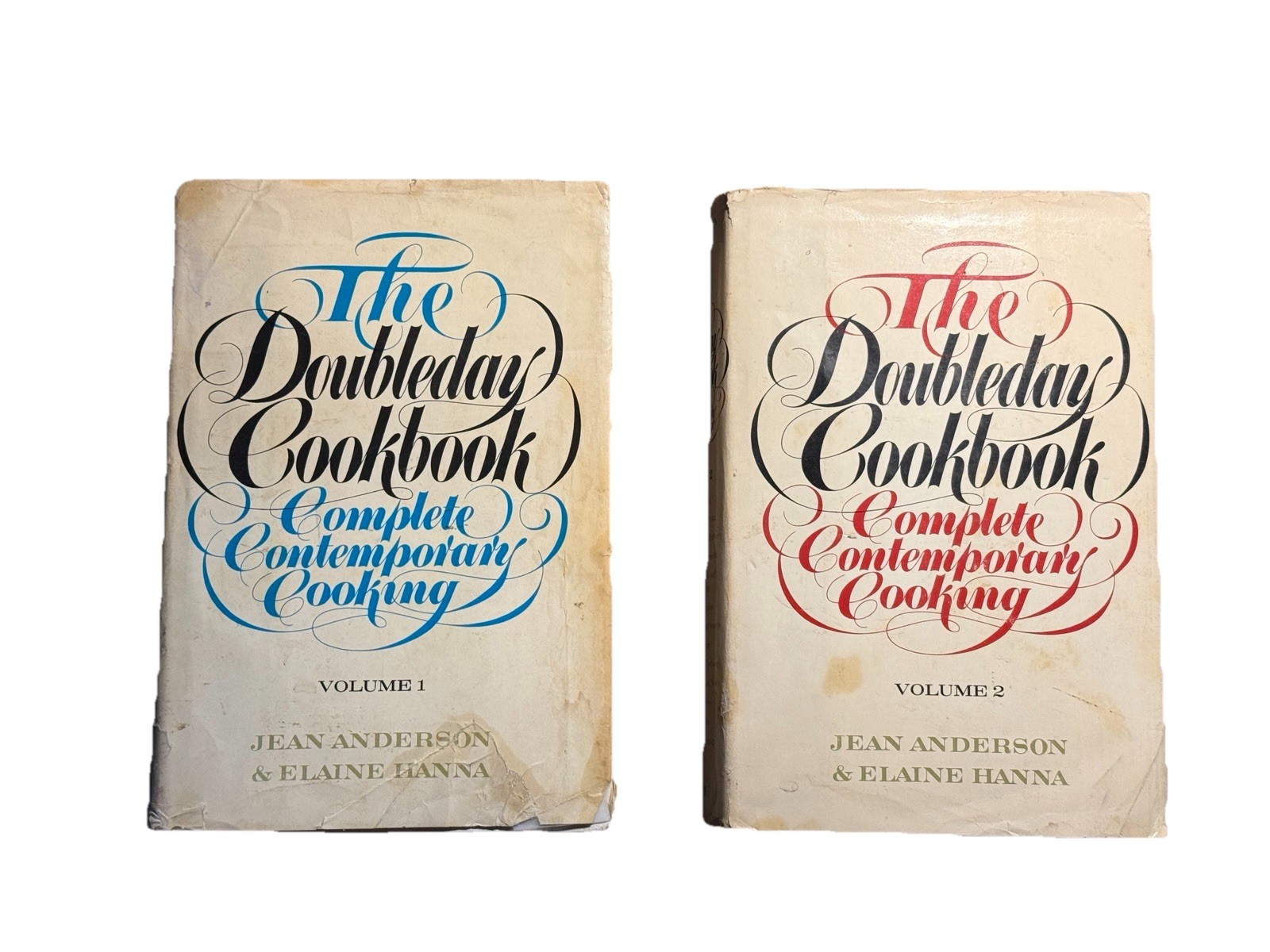 Vintage DOUBLEDAY COOKBOOK VOL. 1 & 2 Complete Contemporary Cooking 1975 HC w/DJ