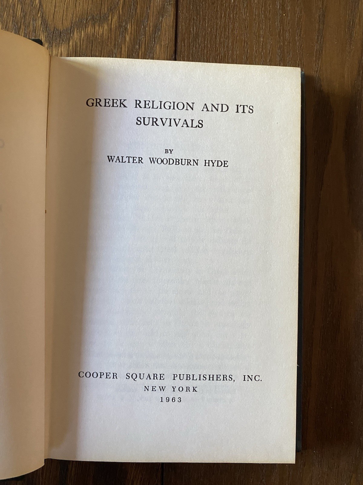 Greek Religion and Its Survivals 1963 Walter Hyde Cooper Square Hardcover