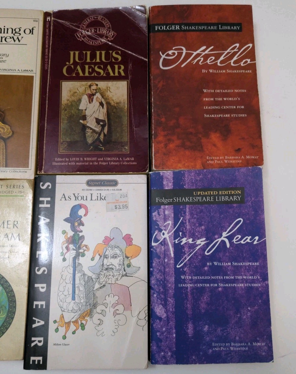 Lot of 8 Folger Library General Reader’s/Signet Classics SHAKESPEARE Books
