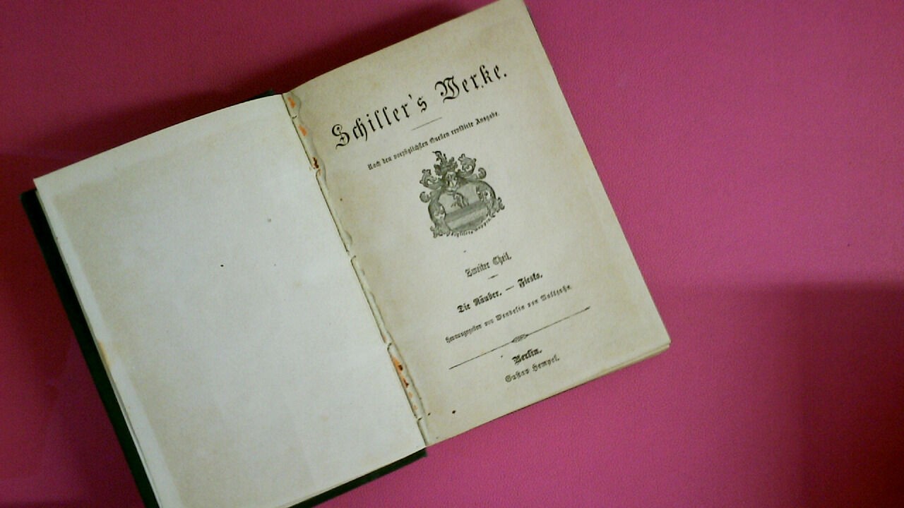 230062 SCHILLER`S WERKE IN 3 BÄNDEN. THEIL 2-3/4-5/6-9 HC +Goldprägung 3 Bde
