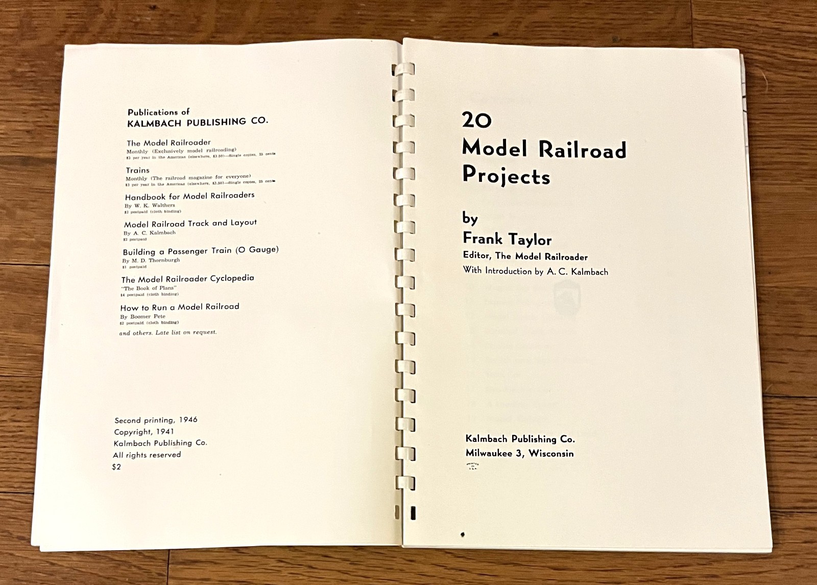 20 MODEL RAILROAD PROJECTS-1946 Kalmbach Publishing-FRANK TAYLOR-Ex Comb 2nd Pt!