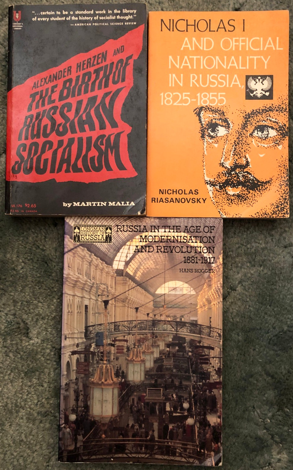 Books on Russian History & Culture, lot of 3, Age of Modernization & Revolution
