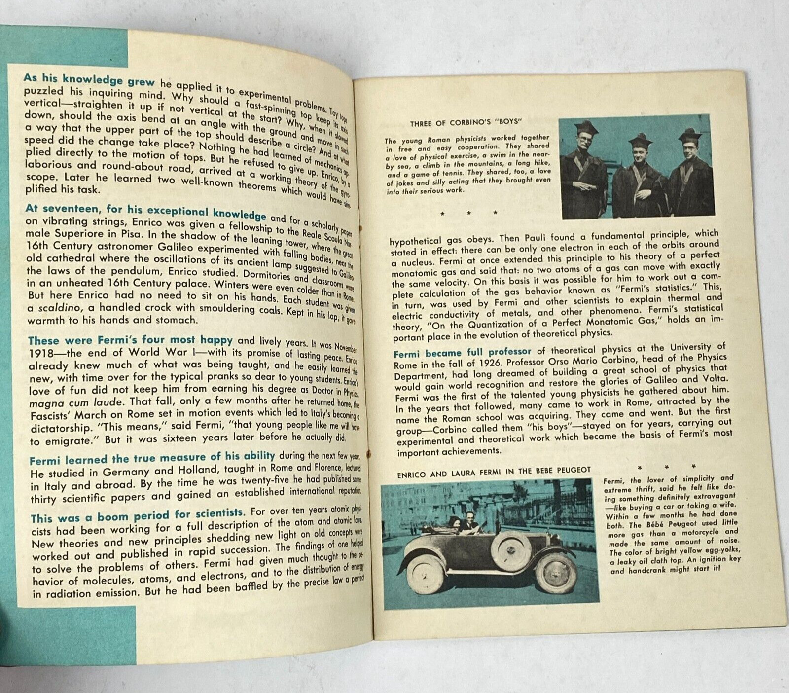 1959 Enrico Fermi and the Atomic Age 12 Page Booklet Cold War USA Americana