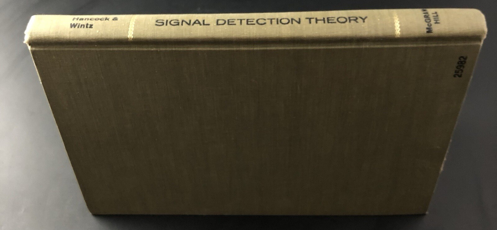 Signal Detection Theory By Hancock & Wintz Electrical Engineering Series Vg2