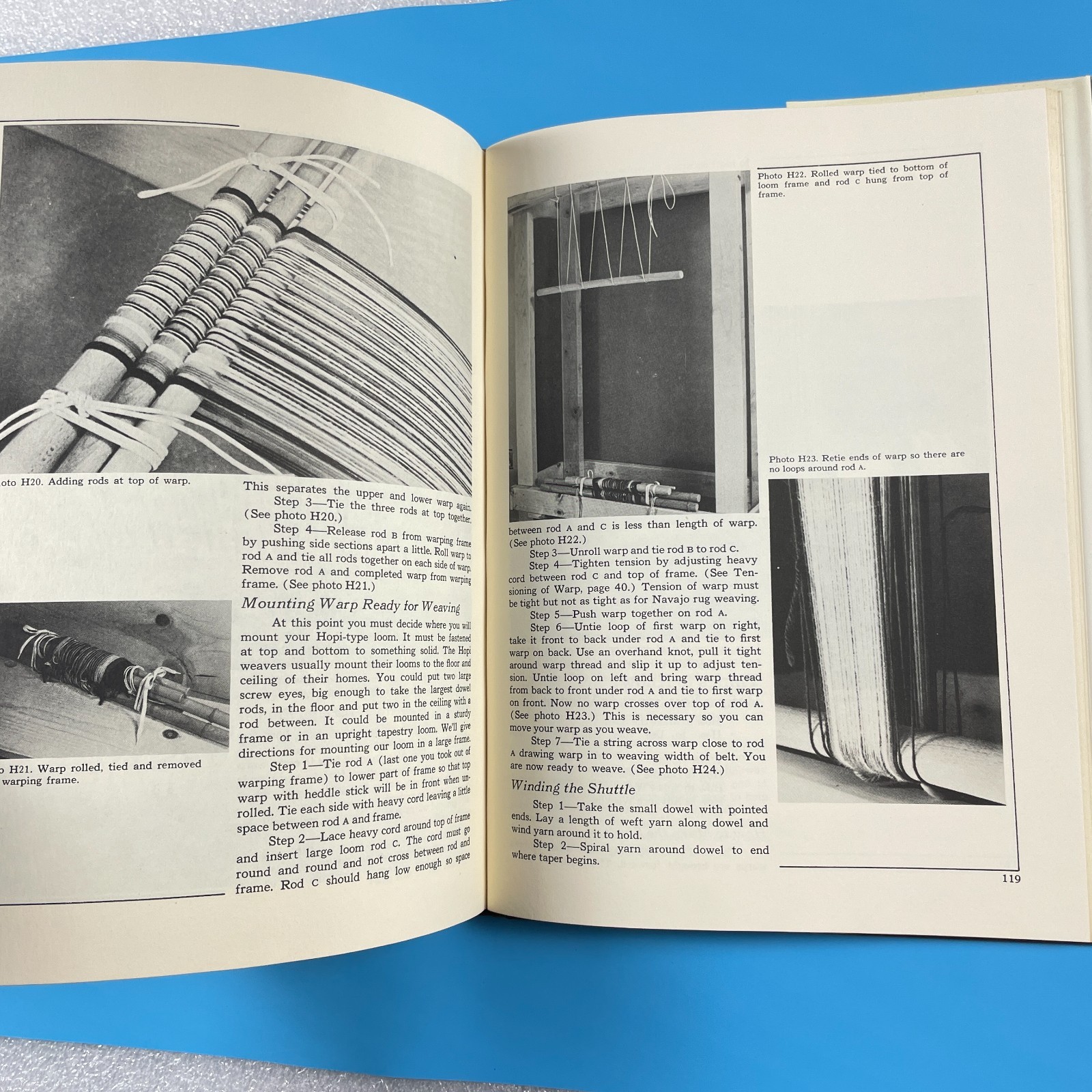 Navajo Hopi Weaving Techniques Mary Pendleton Macmillan 1974 hardcover
